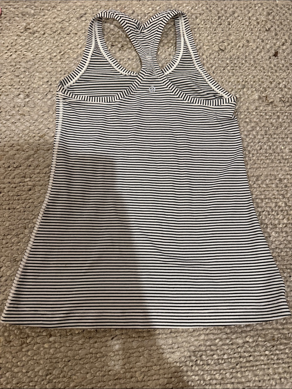 Lululemon Striped Racerback Tank Top - Black & White - Picture 2 of 2